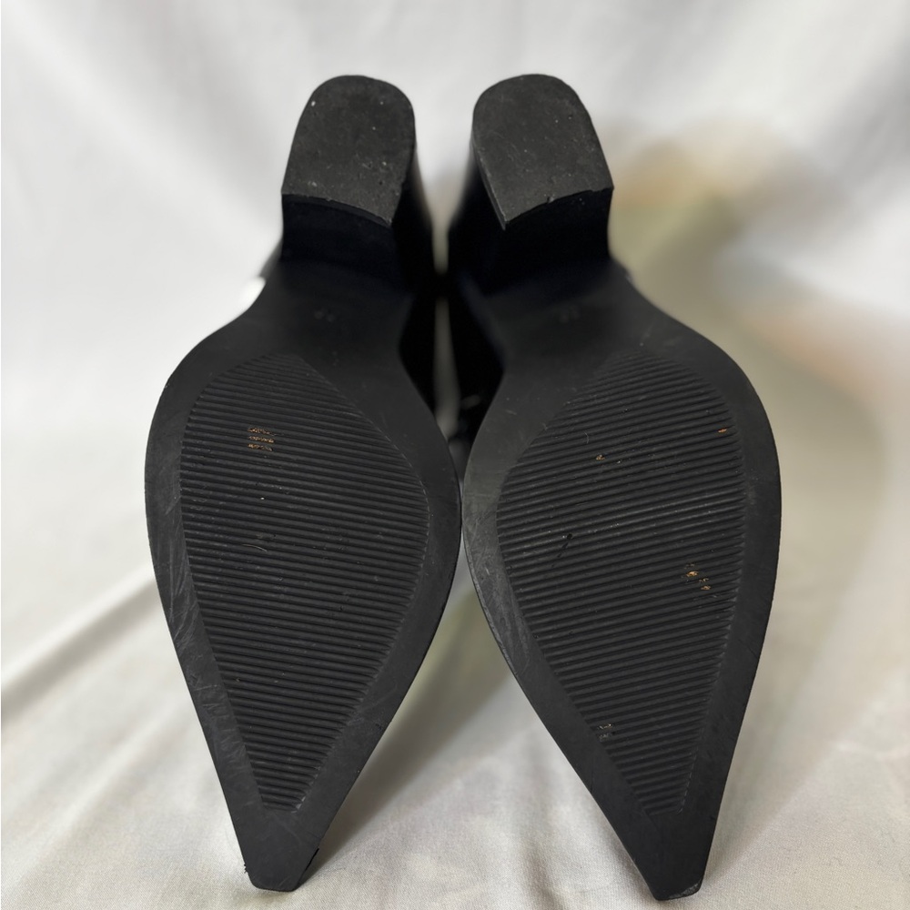RARE Jeeini of Paris Black and White Patent Leather Heel Ankles Boots 8.5 - Picture 11 of 11